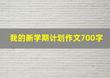 我的新学期计划作文700字