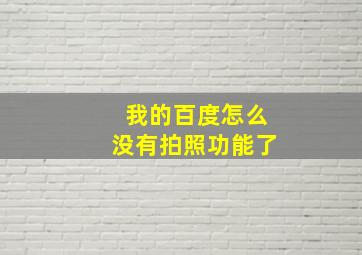 我的百度怎么没有拍照功能了