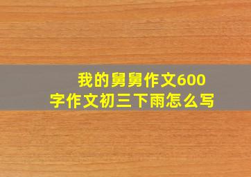 我的舅舅作文600字作文初三下雨怎么写