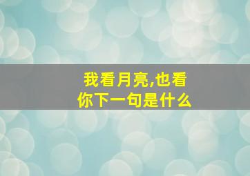 我看月亮,也看你下一句是什么