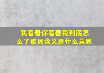 我看着你看着我到底怎么了歌词含义是什么意思