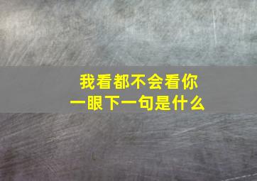 我看都不会看你一眼下一句是什么