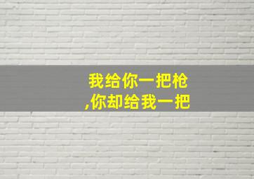 我给你一把枪,你却给我一把