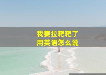 我要拉粑粑了用英语怎么说