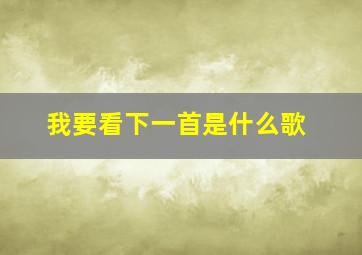 我要看下一首是什么歌