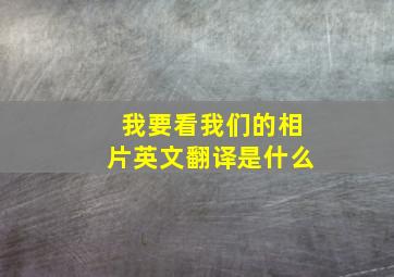 我要看我们的相片英文翻译是什么