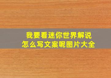 我要看迷你世界解说怎么写文案呢图片大全