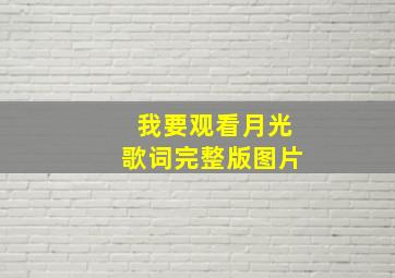 我要观看月光歌词完整版图片