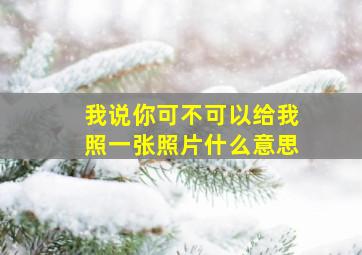 我说你可不可以给我照一张照片什么意思