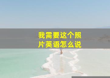 我需要这个照片英语怎么说