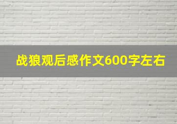 战狼观后感作文600字左右