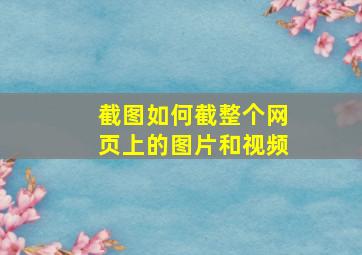 截图如何截整个网页上的图片和视频