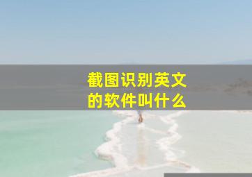 截图识别英文的软件叫什么