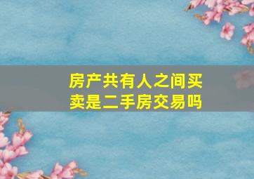 房产共有人之间买卖是二手房交易吗