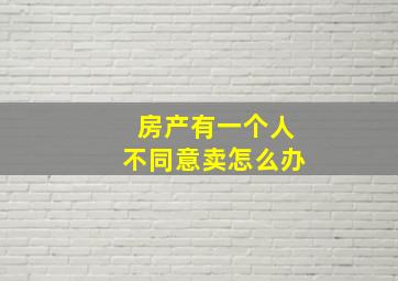 房产有一个人不同意卖怎么办