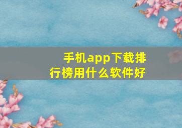 手机app下载排行榜用什么软件好