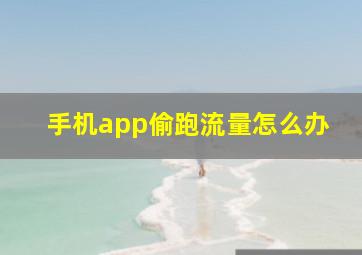 手机app偷跑流量怎么办