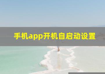 手机app开机自启动设置