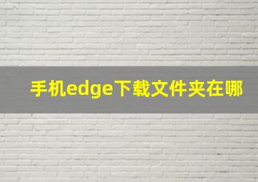 手机edge下载文件夹在哪