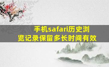 手机safari历史浏览记录保留多长时间有效