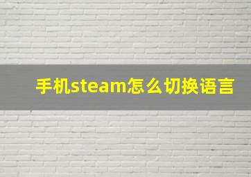 手机steam怎么切换语言