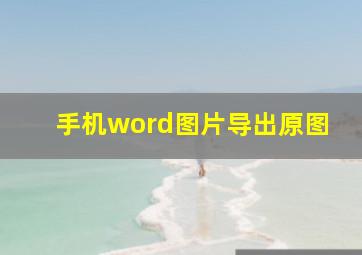 手机word图片导出原图