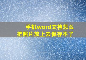 手机word文档怎么把照片放上去保存不了