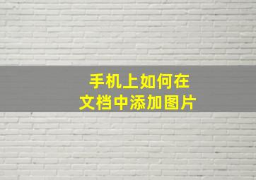 手机上如何在文档中添加图片