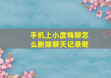 手机上小度嗨聊怎么删除聊天记录呢