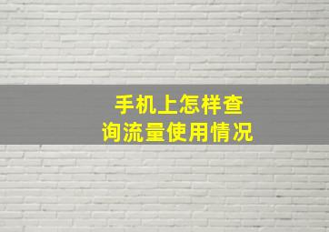 手机上怎样查询流量使用情况