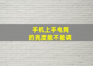 手机上手电筒的亮度能不能调