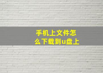 手机上文件怎么下载到u盘上