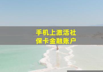 手机上激活社保卡金融账户