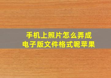 手机上照片怎么弄成电子版文件格式呢苹果