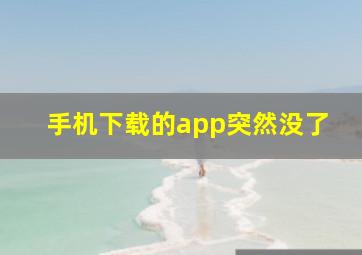 手机下载的app突然没了