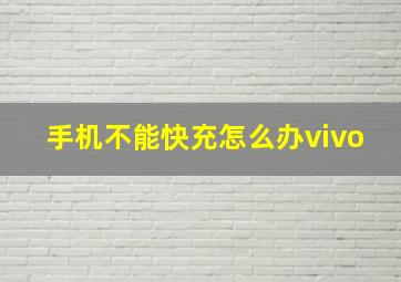 手机不能快充怎么办vivo