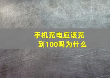 手机充电应该充到100吗为什么