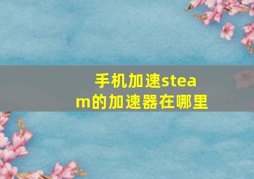 手机加速steam的加速器在哪里