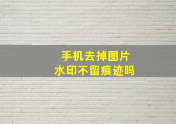 手机去掉图片水印不留痕迹吗