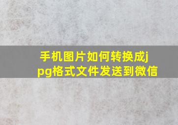 手机图片如何转换成jpg格式文件发送到微信