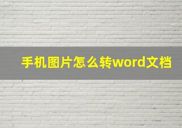 手机图片怎么转word文档