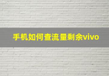 手机如何查流量剩余vivo