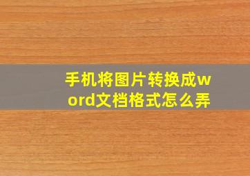 手机将图片转换成word文档格式怎么弄