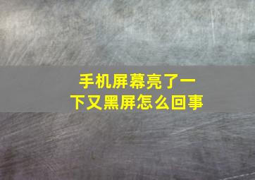 手机屏幕亮了一下又黑屏怎么回事