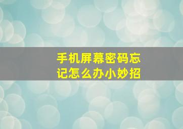 手机屏幕密码忘记怎么办小妙招