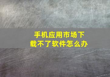 手机应用市场下载不了软件怎么办