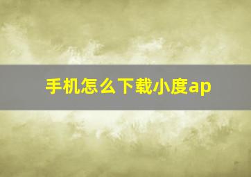 手机怎么下载小度ap