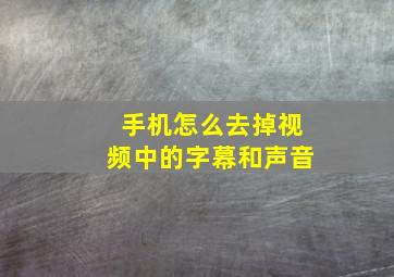 手机怎么去掉视频中的字幕和声音