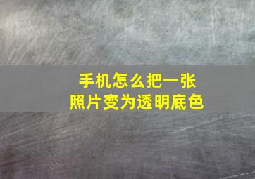 手机怎么把一张照片变为透明底色