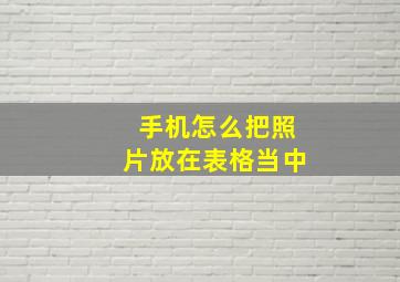 手机怎么把照片放在表格当中